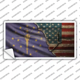 Indiana/American Flag Novelty Sticker Decal