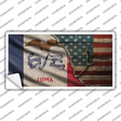 Iowa/American Flag Novelty Sticker Decal
