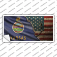 Kansas/American Flag Novelty Sticker Decal