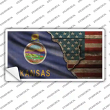 Kansas/American Flag Novelty Sticker Decal