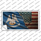Louisiana/American Flag Novelty Sticker Decal