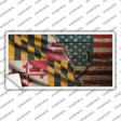 Maryland/American Flag Novelty Sticker Decal