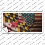 Maryland/American Flag Novelty Sticker Decal