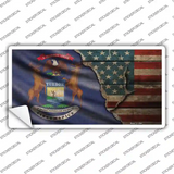 Michigan/American Flag Novelty Sticker Decal