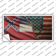 Mississippi/American Flag Novelty Sticker Decal