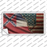 Mississippi/American Flag Novelty Sticker Decal
