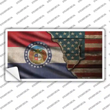 Missouri/American Flag Novelty Sticker Decal