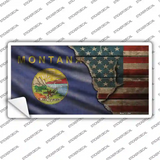 Montana/American Flag Novelty Sticker Decal