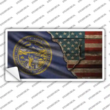Nebraska/American Flag Novelty Sticker Decal