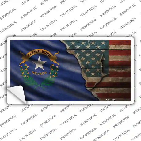 Nevada/American Flag Novelty Sticker Decal