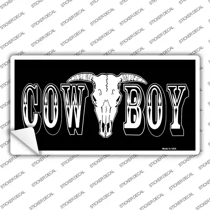 Cowboy Longhorn Skull Novelty Sticker Decal