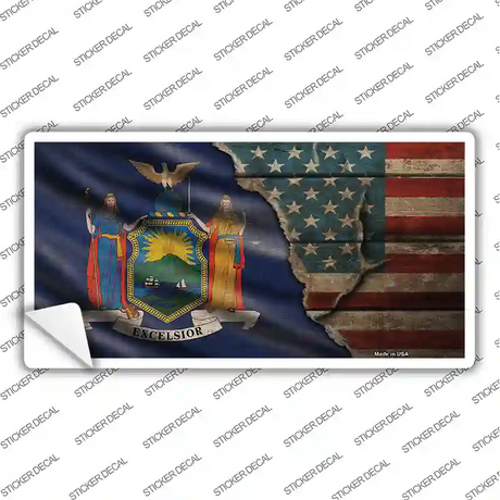 New York/American Flag Novelty Sticker Decal