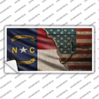North Carolina/American Flag Novelty Sticker Decal