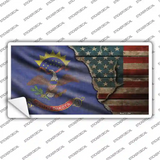 North Dakota/American Flag Novelty Sticker Decal