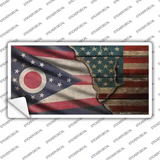 Ohio/American Flag Novelty Sticker Decal