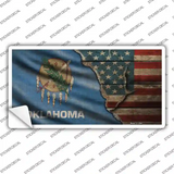 Oklahoma/American Flag Novelty Sticker Decal