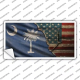 South Carolina/American Flag Novelty Sticker Decal