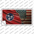 Tennessee/American Flag Novelty Sticker Decal
