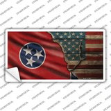 Tennessee/American Flag Novelty Sticker Decal