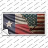 Texas/American Flag Novelty Sticker Decal