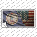 Virginia/American Flag Novelty Sticker Decal
