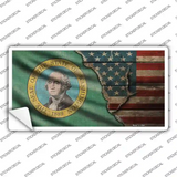 Washington/American Flag Novelty Sticker Decal