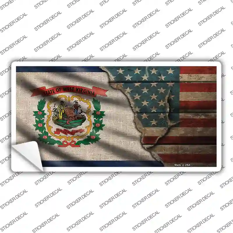 West Virginia/American Flag Novelty Sticker Decal