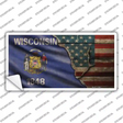 Wisconsin/American Flag Novelty Sticker Decal