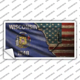 Wisconsin/American Flag Novelty Sticker Decal