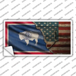 Wyoming/American Flag Novelty Sticker Decal