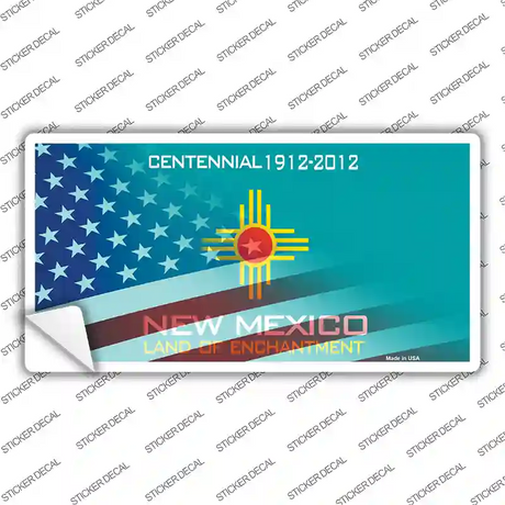 New Mexico Half American Flag Novelty Sticker Decal
