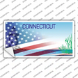 Connecticut Half American Flag Novelty Sticker Decal