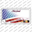 Maryland Half American Flag Novelty Sticker Decal