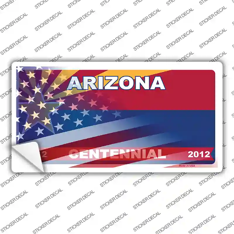 Arizona Centennial American Flag Novelty Sticker Decal