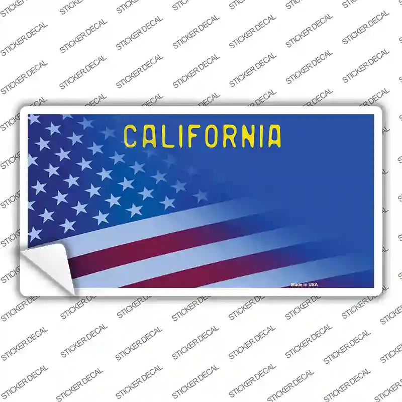 California Half Blue California Novelty Sticker Decal