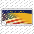 New York Half American Flag Novelty Sticker Decal