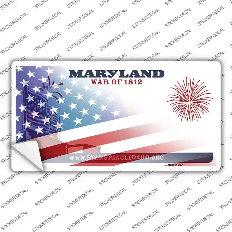 Maryland War American Flag Novelty Sticker Decal