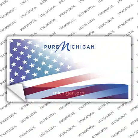 Pure Michigan American Flag Novelty Sticker Decal