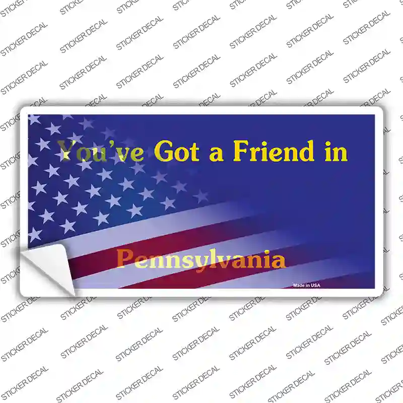 Pennsylvania Half American Flag Novelty Sticker Decal