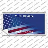 Michigan Great Lakes American Flag Novelty Sticker Decal