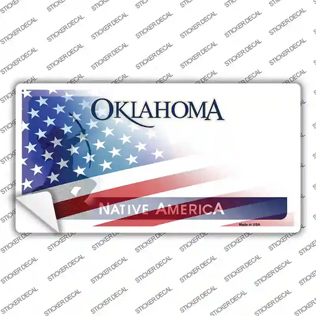 Oklahoma Half American Flag Novelty Sticker Decal