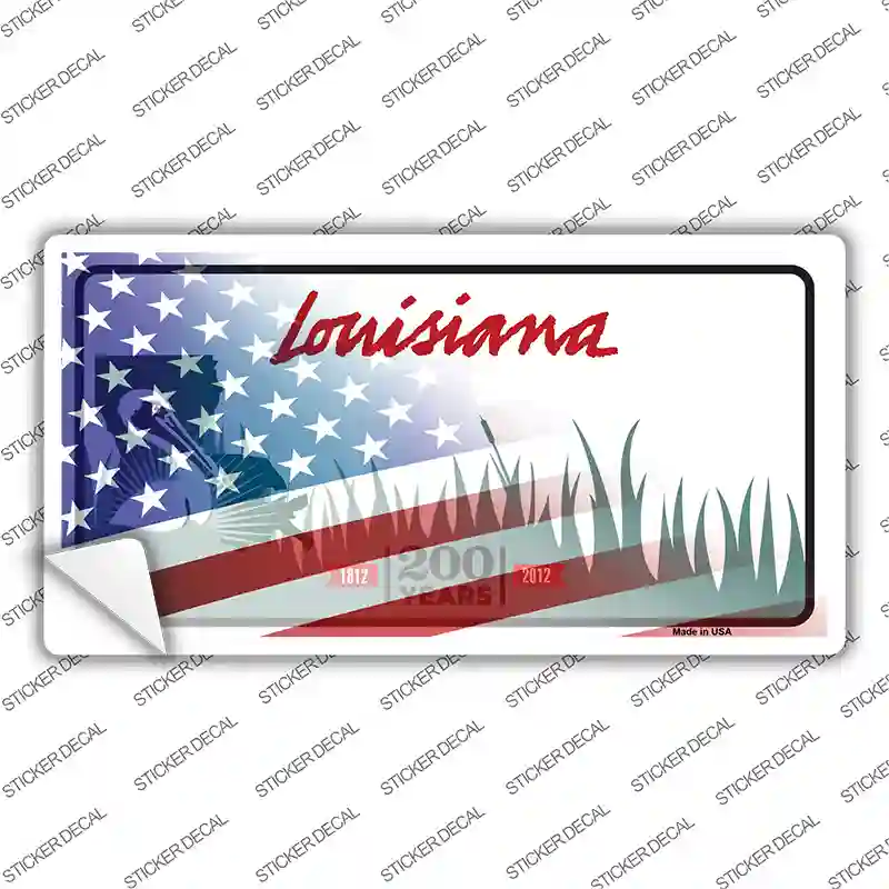 Louisiana Half American Flag Novelty Sticker Decal