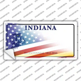 Indiana Half American Flag Novelty Sticker Decal
