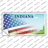 Indiana Bridge American Flag Novelty Sticker Decal