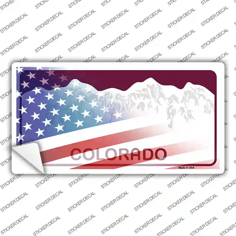 Colorado Half American Flag Novelty Sticker Decal