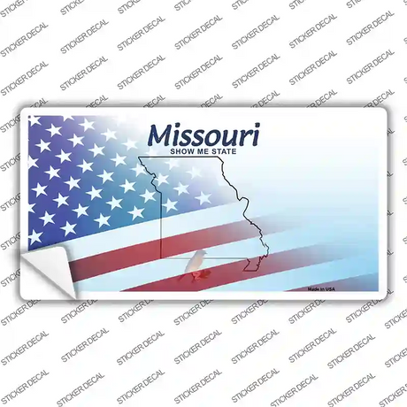 Missouri Half American Flag Novelty Sticker Decal