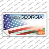 Georgia Half American Flag Novelty Sticker Decal