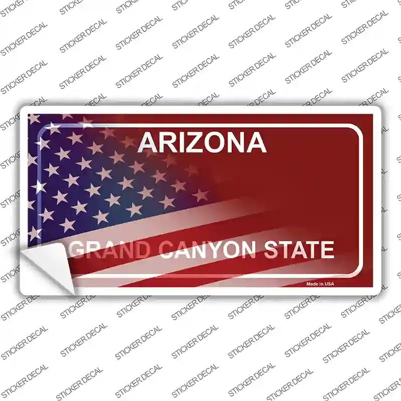 Arizona Half American Flag Novelty Sticker Decal