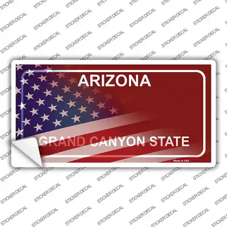 Arizona Half American Flag Novelty Sticker Decal
