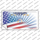 Mississippi Half American Flag Novelty Sticker Decal
